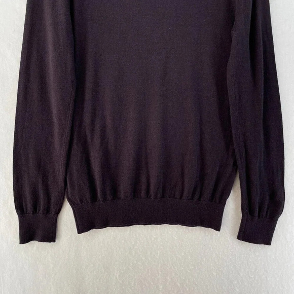 H&M Sweater Men's Sz S Dark Purple Pullover Cashmere V-neck Long Sleeve Stretch - Picture 9 of 12